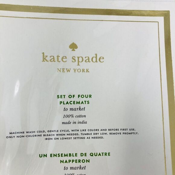 KATE SPADE new york Placemats - To Market 13x19” Lot of 4 NWT - Picture 5 of 7